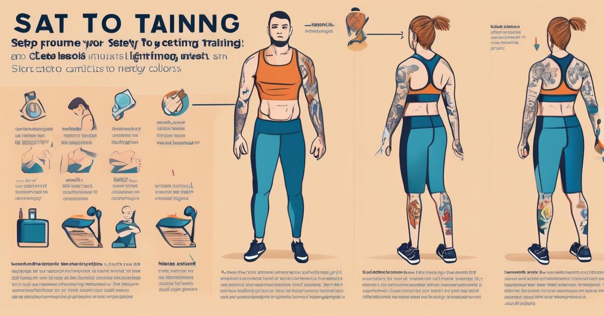 Zabezpieczony bandażem świeży tatuaż podczas lekkiego ćwiczenia na biceps.