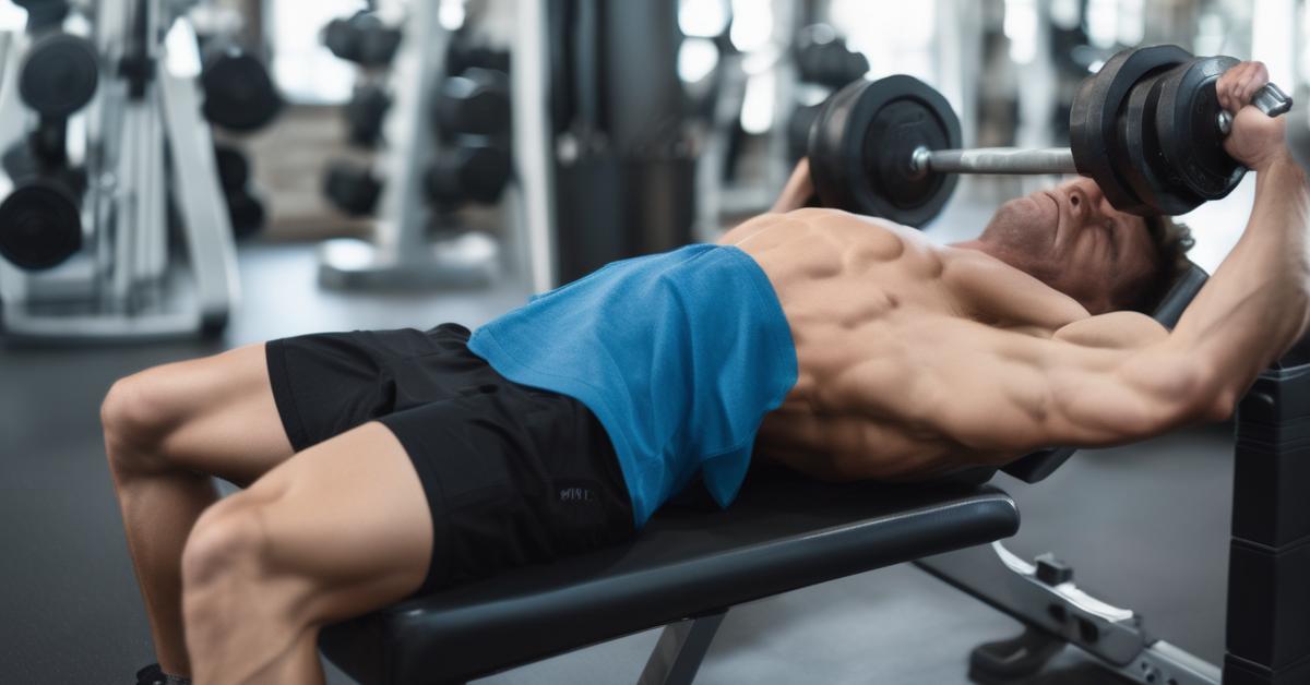 Uginanie ramion ze sztangą na biceps.